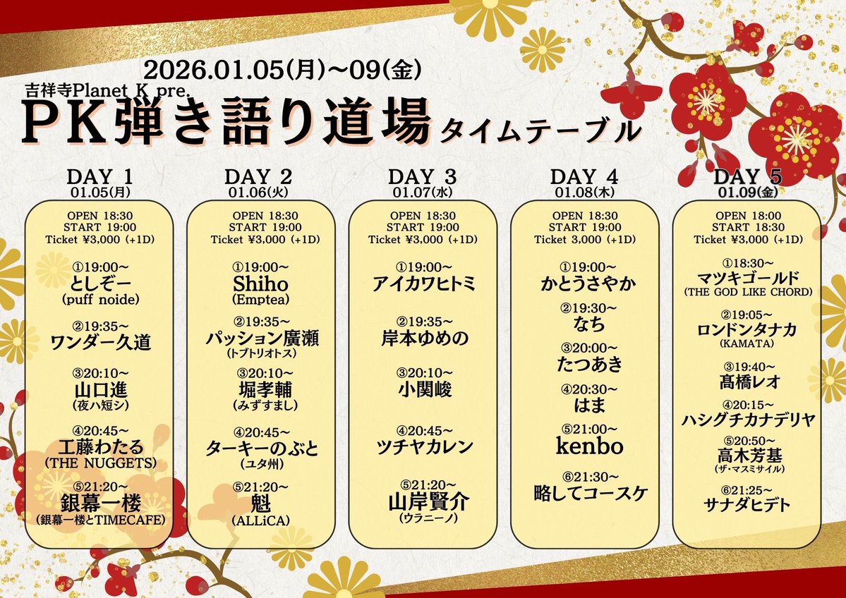 今日は久しぶりの吉祥寺プラネットK 道場最終日也 絶対おもろい日