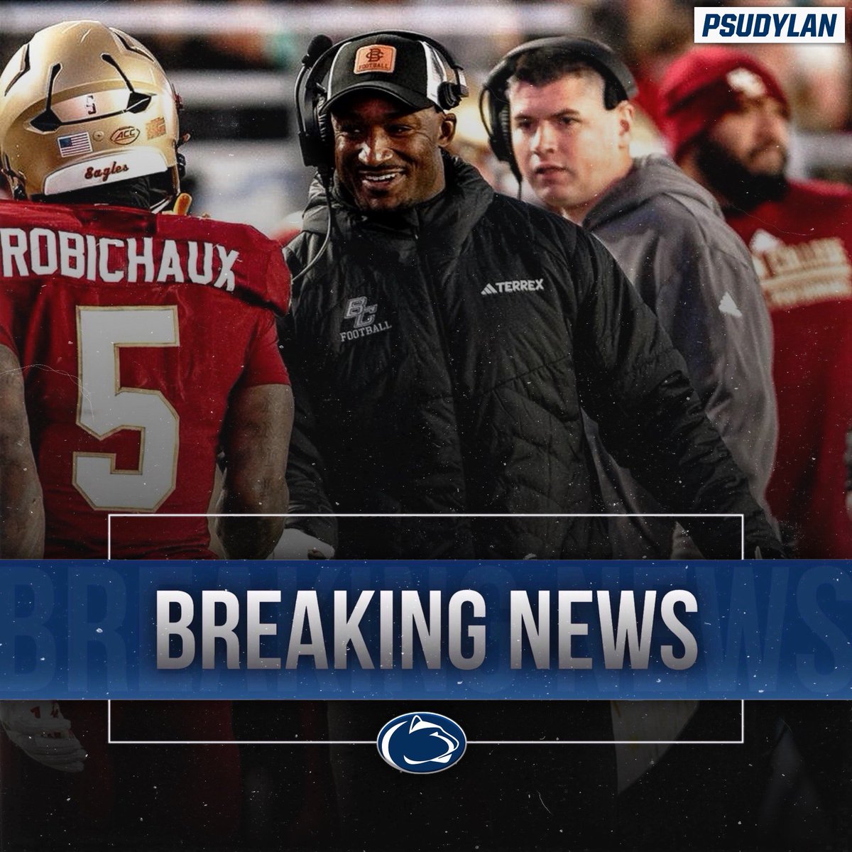 PSU_Dylan's tweet photo. BREAKING: Penn State is hiring Boston College RB coach Savon Huggins for the same role in State College, per Matt Zenitz. He led BC to the 2nd-best rushing attack in the ACC in 2023. Huggins is very plugged in to the state of New Jersey in recruiting; more regional juice on the trail for PSU.

Welcome to Penn State, Coach!

(📸: Boston College Athletics) #WeAre