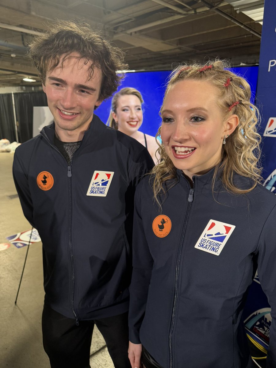 goldenskate's tweet image. Eva Pate and Logan Bye dazzled in their rhythm dance set to “Enter Sandman” by Metallica and “Thunderstruck” by AC/DC and pocketed 73.54 points. They received level fours on their twizzles but only level twos for the midline step sequence. 

Logan: It’s probably the best we have…