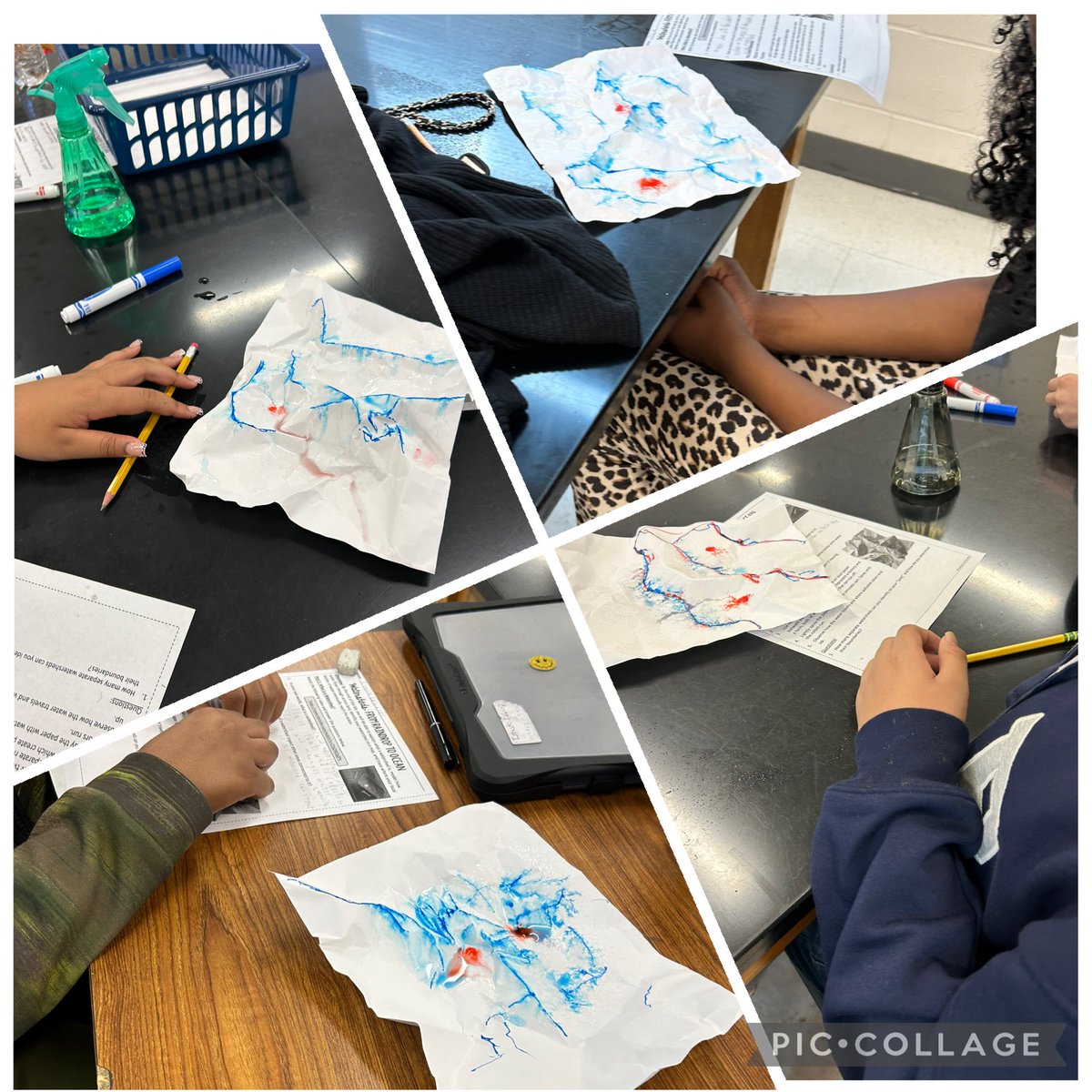 simmonsgms's tweet photo. “Building the Watershed: Students construct a hands-on model to explore how water flows across land, shaping rivers and communities, -and how our choices impact water quality downstream.” Teacher tip: Give clear instructions when using water bottles…@GarrettMSGators https://t.co/a084VfUJX4