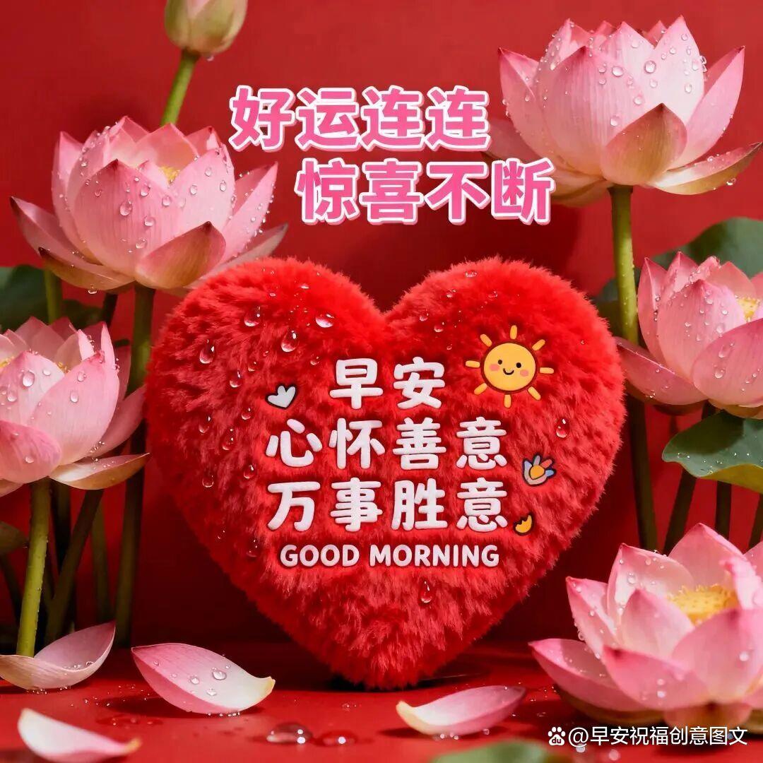 心裡有你的愛：祝福與幸福的早晨| TikTok, image size:1080x1080