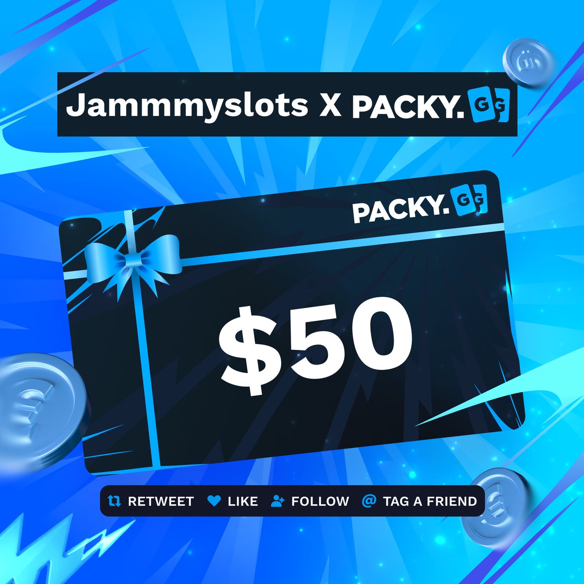 JammmySlots's tweet image. Packy is launching soon and I've partnered with them, in order to celebrate, let's run a $50 Giveaway!

✅ Follow @JammmySlots &amp;amp; @packygg
✅ Retweet + Like
✅ Tag a friend

⏱️ Rolling in 7 Days!