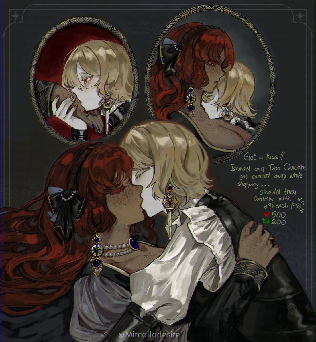 Mircalladesire's tweet photo. 200 likes - Third Stop on their Date: Get a KISS!

They got a little immersed into their clothing themes... the knight, now, pledges her love and loyalty to the maiden...

The little goal will be done by Tails ~ -🩷
#LCBOL #LCB38 #LCB https://t.co/hWONfqdlYE