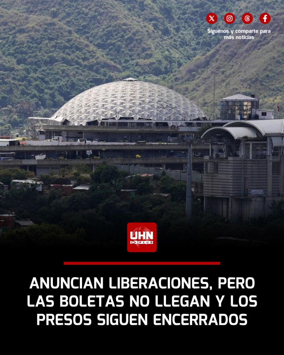 UHN_Plus's tweet photo. 🇻🇪‼️ | El Comité por la Libertad de los Presos Políticos (CLIPPVE) denunció este jueves que, hasta las 6:30 p.m., no se ha registrado ni una sola excarcelación en El Rodeo I pese a los anuncios del régimen chavista, dejando a familiares y defensores esperando en vano fuera del penal en Miranda.