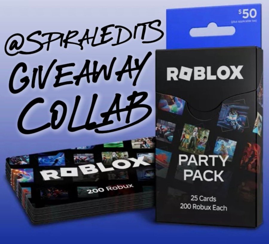 Roblox Party Pack Code Giveaway 🎁

Requirements-
• Follow <a href="/StringbeanRblx/">Stringbean</a>  + <a href="/SpiralEdits/">SpiralEdits</a> 
• Like 
• Retweet 
• Comment “DONE” 

Winner Chosen in 72 Hours ⏳