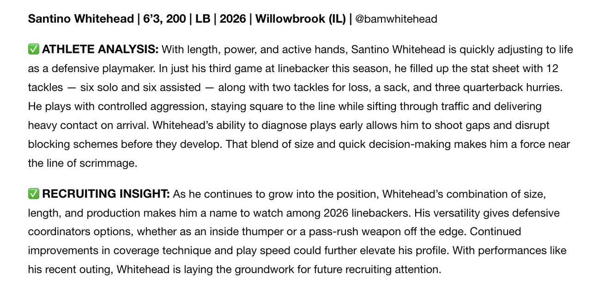 Santino”Bam”Whitehead ™️#11 ATHLETE tweet media