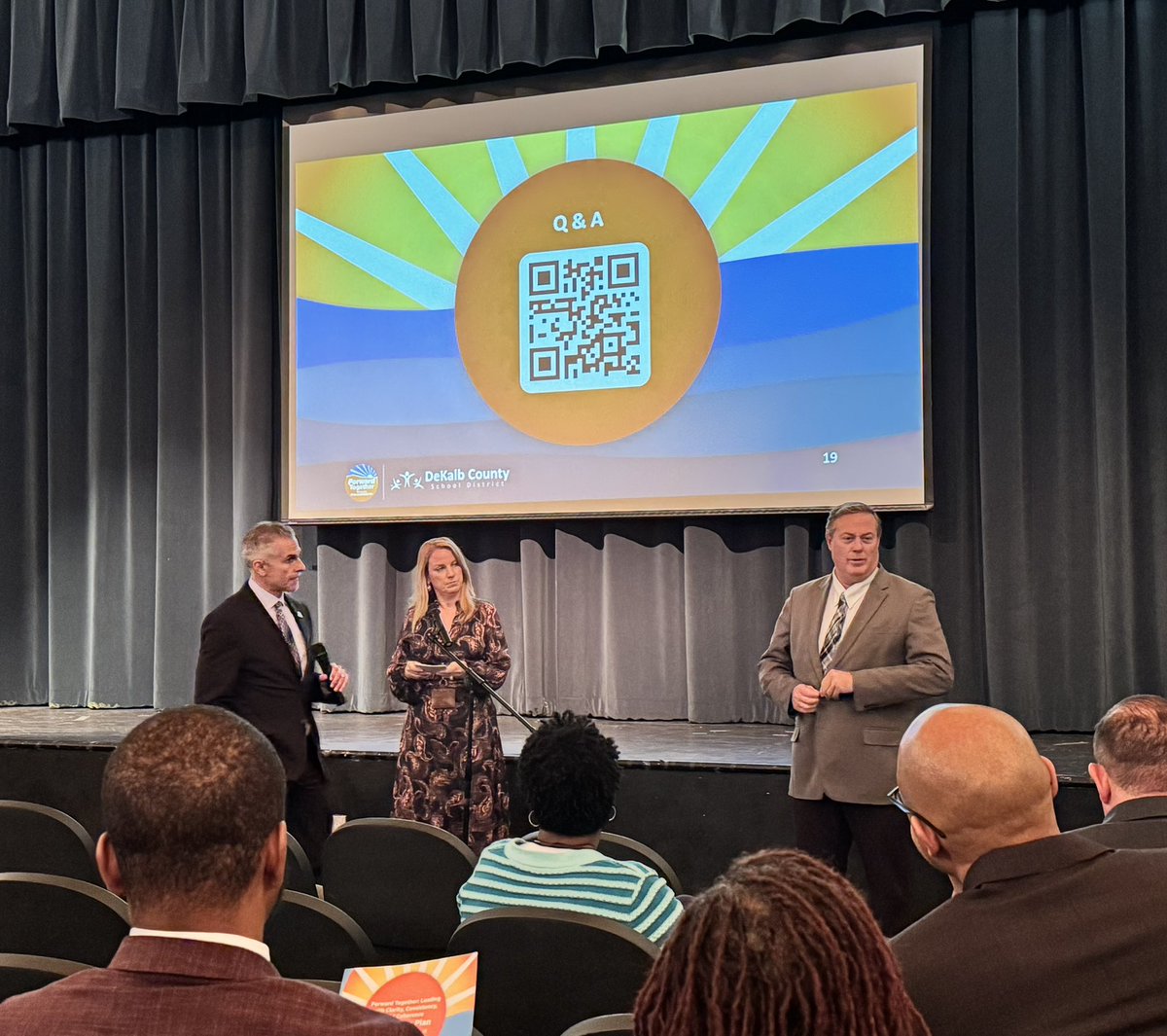 JenniferAGates's tweet photo. Being accountable to children, parents, staff @DeKalbSchools leaders stand for integrity, Clarity, Consistency &amp; Coherence #ForwardTogether @DrNormanCSauce3  “Not good enough is not good enough.” #IStandWithDCSD #TransitionPlan Public meetings create #community @COSDeKalbCounty https://t.co/DpuBoeMr94