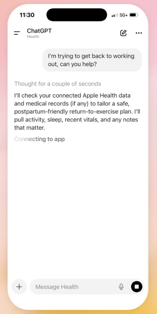 ZifanJ's tweet photo. OpenAI just introduced ChatGPT Health. While waiting for access, here are my thoughts as someone working in health AI (based on public info) 

0. Highlight
You get a dedicated "Health" space with "enhanced privacy" (not used for LLM training, but no HIPAA mentioned). It seems in this space, you cannot specify models or use deep research. You can still activate ChatGPT Apps, but limited to a few pre-selected ones like Peloton.

Health context comes from external medical records (retrieved through b.well, a health records aggregator, likely using individual patient access), Apple Health, uploaded files, your other non-Health chat, and potentially other Apps (unclear). 

It's a huge deal to make this available directly to consumers, but there will be many challenges to get this right:

1. The missing HIPAA in the room
Law is the bare minimum of ethics. It is required to be compliant with HIPAA if you store personal health information (PHI). It's unclear to us as consumers how they handled the data, especially the information the LLM got from the records from b.well. You can ask LLM to "avoid mentioning sensitive topics", they say, but they absolutely should not put this burden on the users. 

2. Having an OK memory is not enough for health
It's an Aha moment when you realize GPT remembers your career goals, but it could lead to life & death consequences if GPT hallucinates your medical history, your medication prescriptions, even just for 1% of the time (especially when you do not know which 1%). Yet, based on how memory works in ChatGPT, I do not see it getting solved anytime soon.

3. Too little context, for now
Accessing the health context via a third party is clearly much better than manual uploads, but the quality and coverage of the health records remain a black box. It is just really hard to get complete health records automatically, looking at Microsoft HealthVault, the original Google Health, Apple Health (Records), and the latest Verily Me. 

Then, the covered data types from Apple Health are also unknown. Does ChatGPT sync everything? How do they plan to let LLMs understand extremely long time series, such as heart rates for the last ten years? On top of this, how about users wearing Android or other wearables that are not on Apple Health? 

4. Then, suddenly, too much (conflicting) context.
I have no doubt they could solve the "not enough context" problem as more data providers/devices start thinking about tapping into the huge user base from ChatGPT.  Then the problem flipped into the reverse issue: whose context should I use and trust? 
Some simple examples: which device's data should the LLM use when the user asks about their sleep? What should the LLM do when there are conflicts between health records and their lab testing PDFs? It takes proactive intelligence to know when it's a preference issue and when it's something only the user can make a decision on.