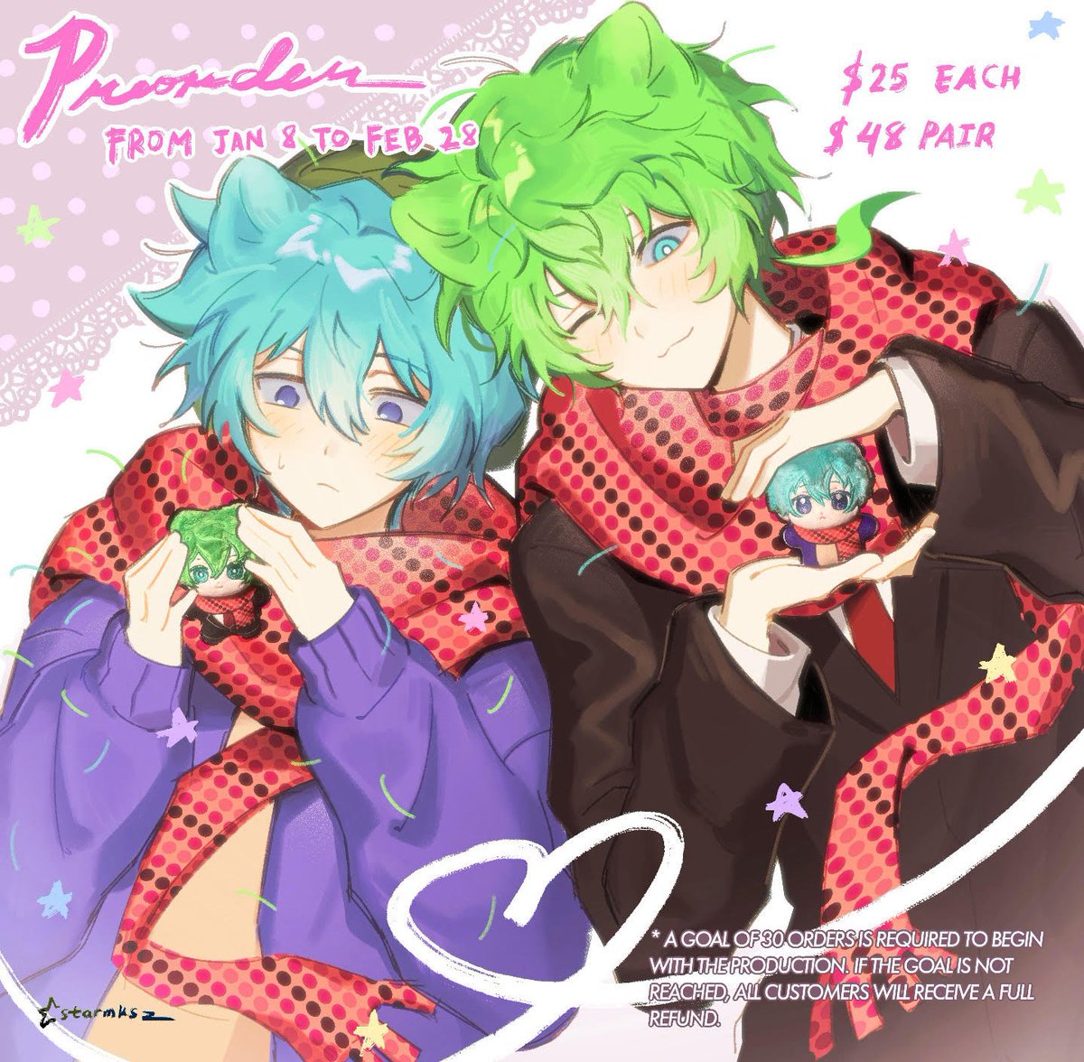 starmksz's tweet image. (💕RTs greatly appreciated!) Shin and Midori are now available as plushies through my collaboration with @mycraftzone! Thank you so much for the opportunity!

They will be available for pre-orders from January 8, 2026, to February 28, 2026. Don't miss out!
🔗⏬ #yttd