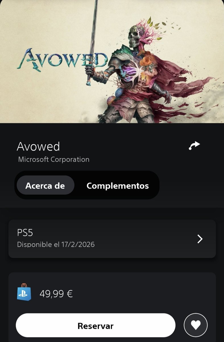 chichoJL82's tweet photo. #Awoved ya se puede reservar para #PS5 en la Store de #PlayStation a un precio de 49,99€ y vendrá mejorado para #PS5Pro, su fecha de salida es para el 17 de Febrero. https://t.co/t3JJIwW8nh