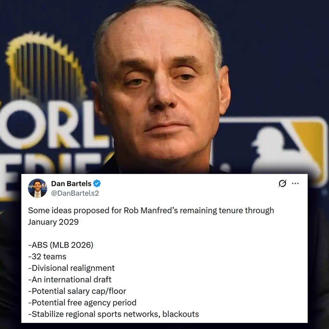 nickfostermedia's tweet image. MLB commissioner Rob Manfred, who plans to step down in January 2029, spoke about the future of baseball on WFAN.

He highlighted his desire to further incentivize teams to spend over adding a salary cap. Also insisted that MLB will avoid a lockout in 2027.

(H/T: @DanBartels2)