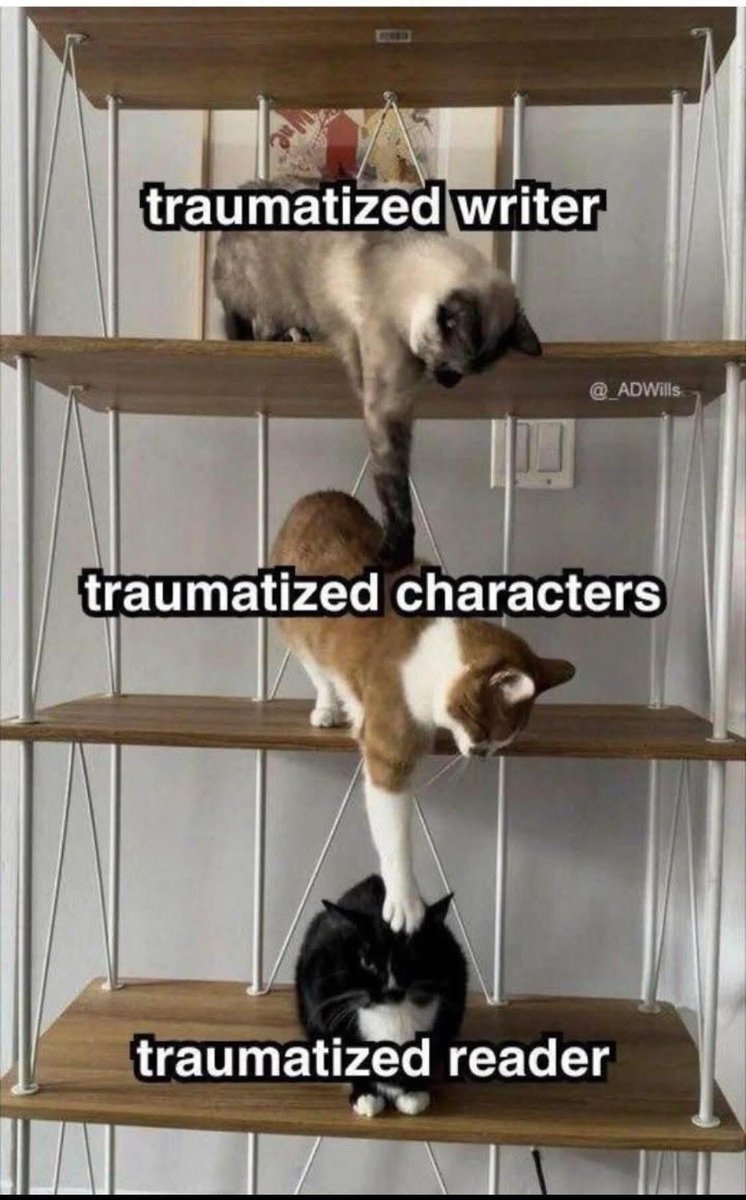 emhoneyreads's tweet image. The chain of book trauma