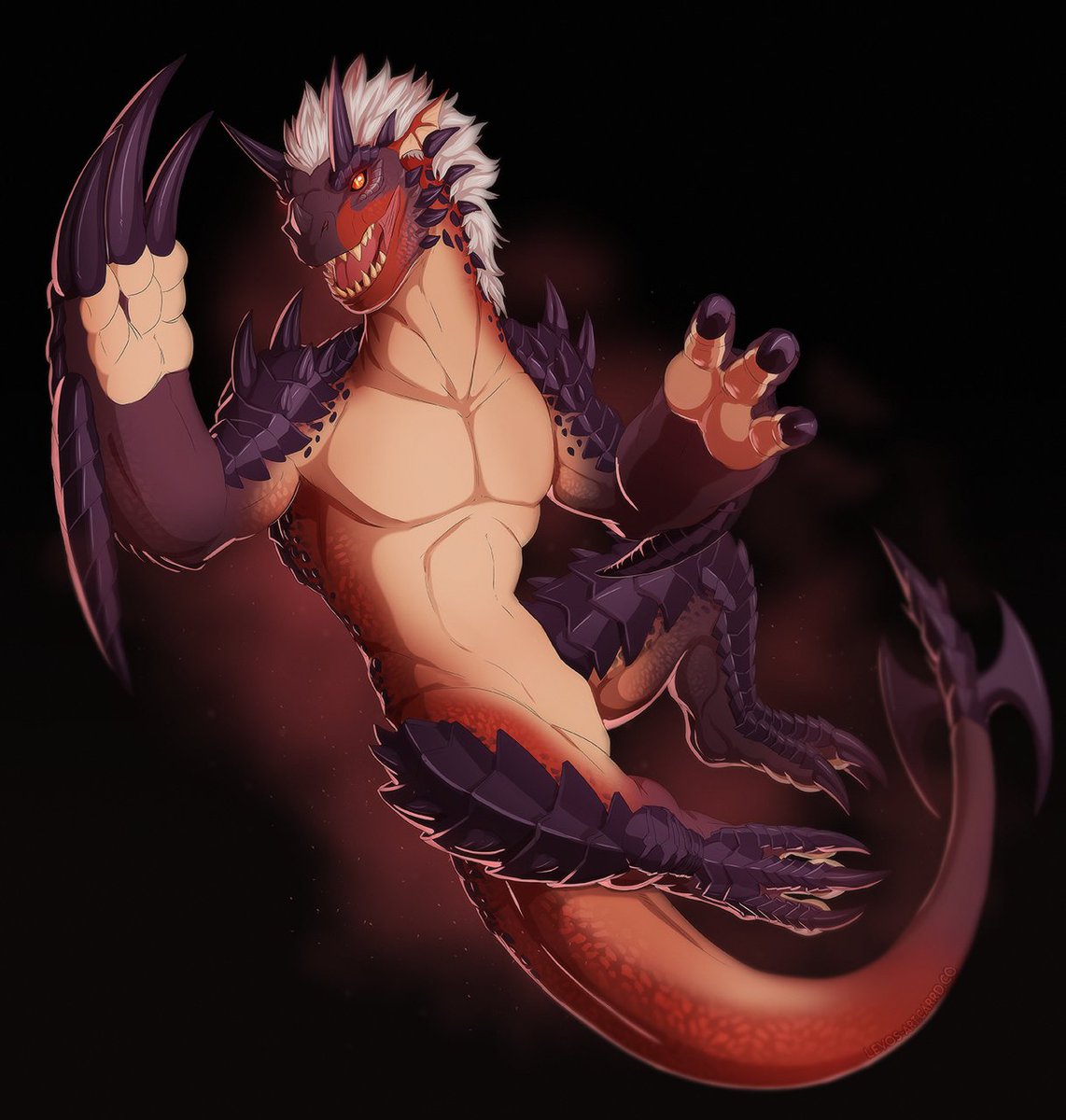 Lehvoe's tweet image. Commish for  raylldo (FA) to turn his dragon character into a Growlmon!