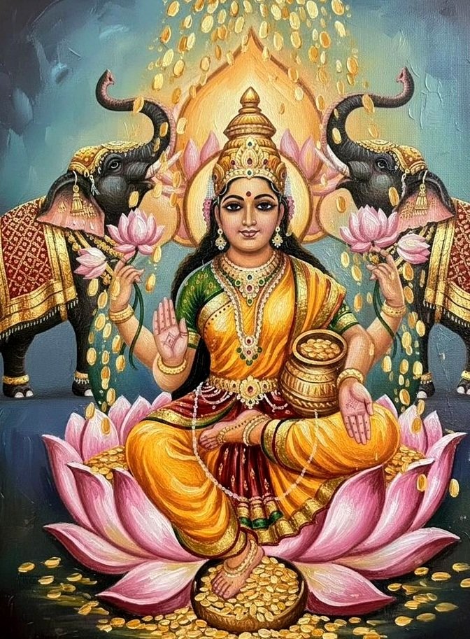 ॐ श्रीं ह्रीं श्रीं कमले कमलालये प्रसीद प्रसीद ॐ श्रीं ह्रीं श्रीं महालक्ष्म्यै नमः॥

हे कमल पर विराजमान माँ लक्ष्मी, कृपया प्रसन्न हों और मेरे जीवन को धन, शांति और वैभव से भर दें ...!!!

||卐|| #ॐ_महालक्ष्मै_नमो_नम: ||卐||
||卐|| #ॐ_श्री_विष्णुप्रियाय_नमो_नमः ||卐||