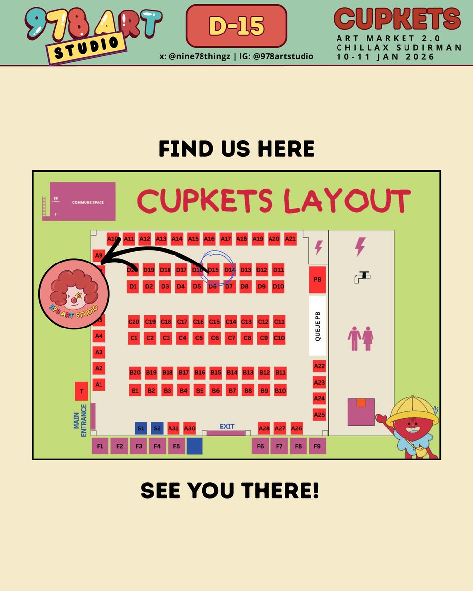 🎉978artstudio's CUPKETS 2.0 Catalogue 🎉

🛍️Booth D15
🗓️10-11 Jan 2026
📍Chillax Sudirman

see you there!❤💃

#cupkets_catalogue #cupkets
#cupketsartmarket #ENHYPEN #THEBOYZ #originalart #artmarket