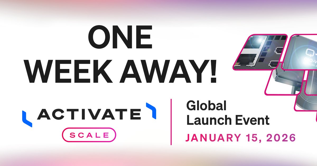 QSYS_AVC's tweet image. 🚨 One week to Activate! 

Join Q-SYS as we take a bold step toward standardized, scalable collaboration—no Q-SYS Designer required. Faster deployment, lower costs, plus new native peripherals. 

Register: bit.ly/3NkHJyG

#QSYS #AVTweeps