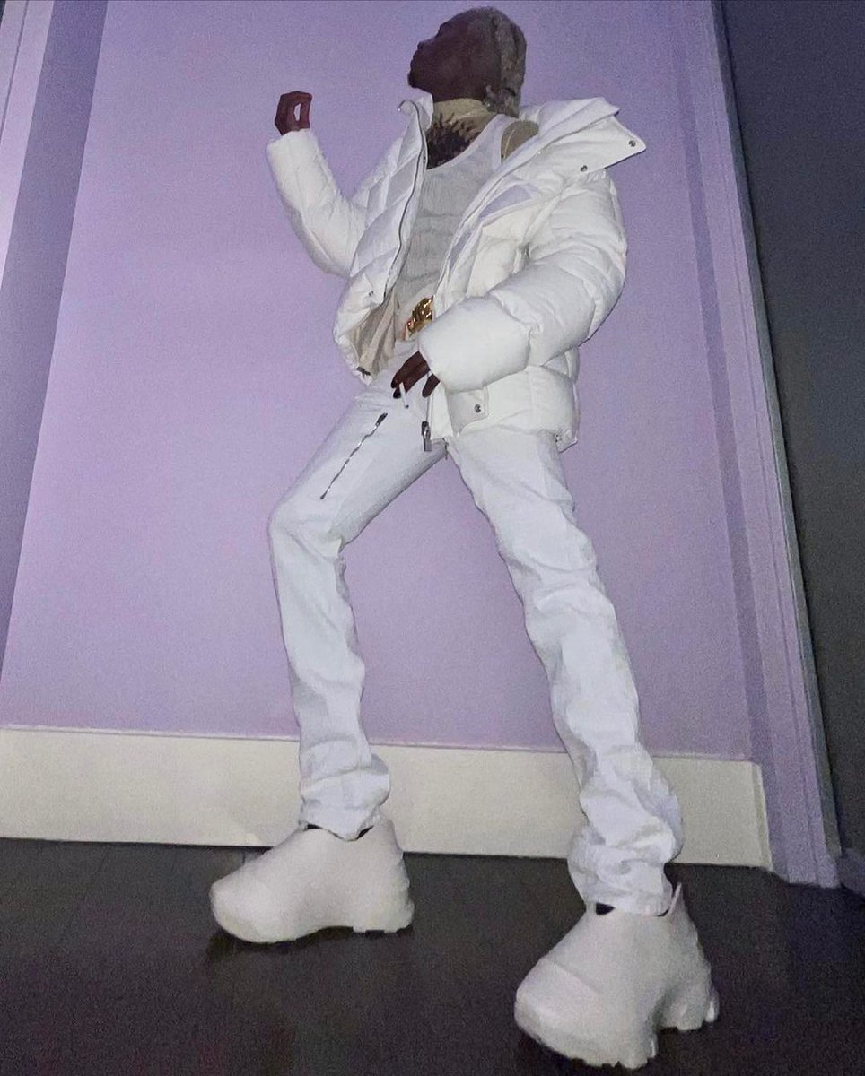 PloybertCorti's tweet image. Playboi Carti in All-White Givenchy by Matthew Williams (2021)