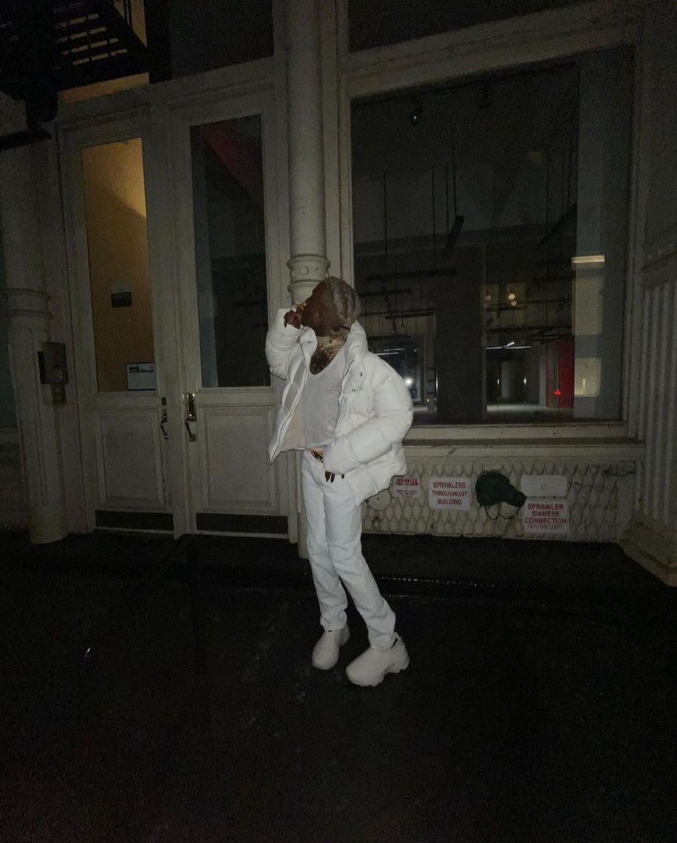 PloybertCorti's tweet image. Playboi Carti in All-White Givenchy by Matthew Williams (2021)