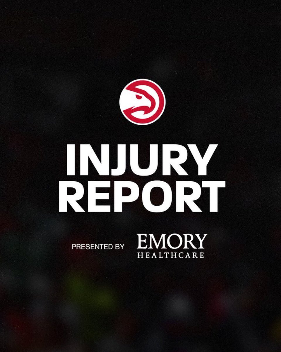 ATLHawks's tweet image. An @emoryhealthcare injury report for tomorrow’s game at Denver:

N’Faly Dante (right knee, torn ACL): Out
Trae Young (not with team): Out