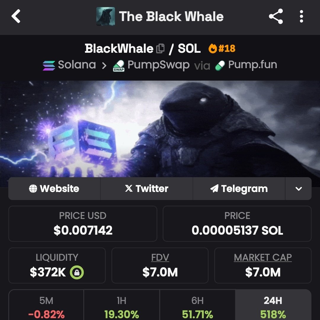 70x #BLACKWHALE 🔥🔥🚀🚀
100X SOON.