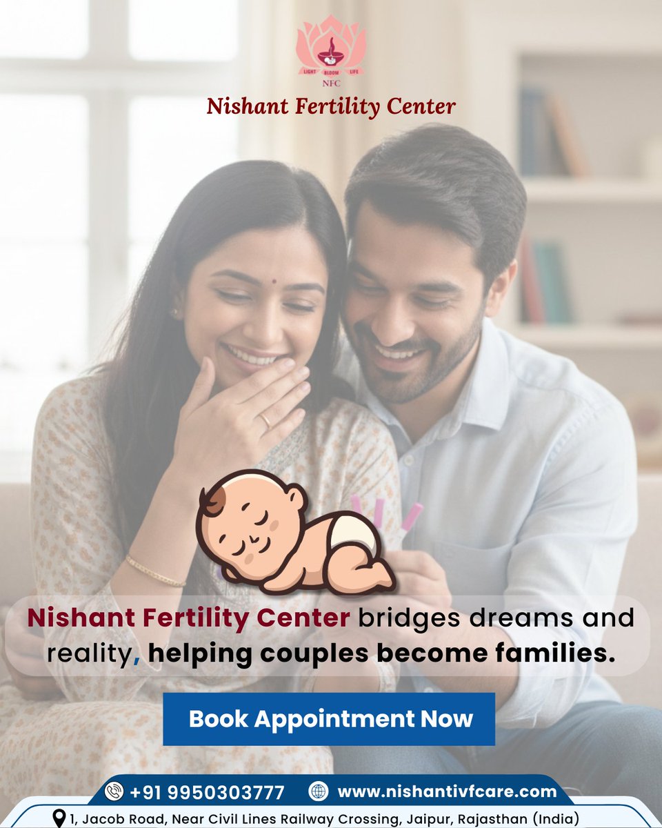 nfcjaipur's tweet image. Nishant Fertility Center bridges dreams and reality, helping couples take their first step toward becoming a family. 🤍

📞 Book your appointment now: 9950303777
📍 Nishant IVF &amp;amp; Fertility Centre, Jaipur

#FromDreamToReality #NishantIVF  #ParenthoodJourney #DrNishantDixit