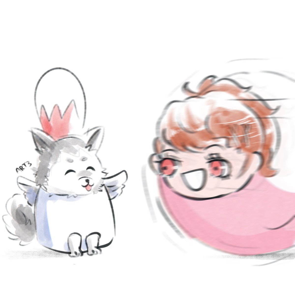 ART3misVARIANT's tweet image. koromaru, look out!