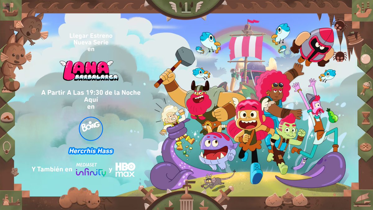 hercrhis5428's tweet image. Llegar Estreno Nueva Serie en "Lana Barbalarga" Nueva Heroína y Nueva Explorar Para Divertirse en el Barco y Pueblos Descúbrelo A Partir A Las 19:30 de la Noche Aquí en Boing España Que Guay y Super Impresionantes.

Actualizado

#LanaBarbalarga #LanaLongbeard #BoingEspaña #Boing