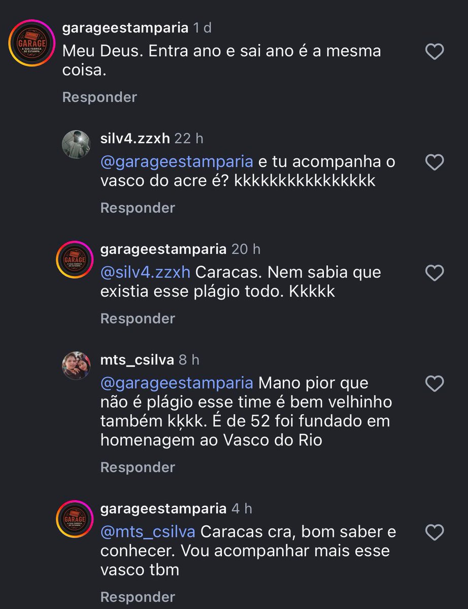 torcedor do Vasco se confunde e critica contratação do Vasco do Acre nos comentários do Instagram