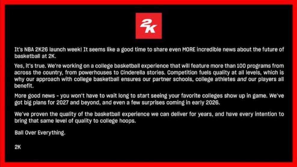 2KIntel's tweet image. Yall hyped for 2K Releasing College Basketball? 🤔