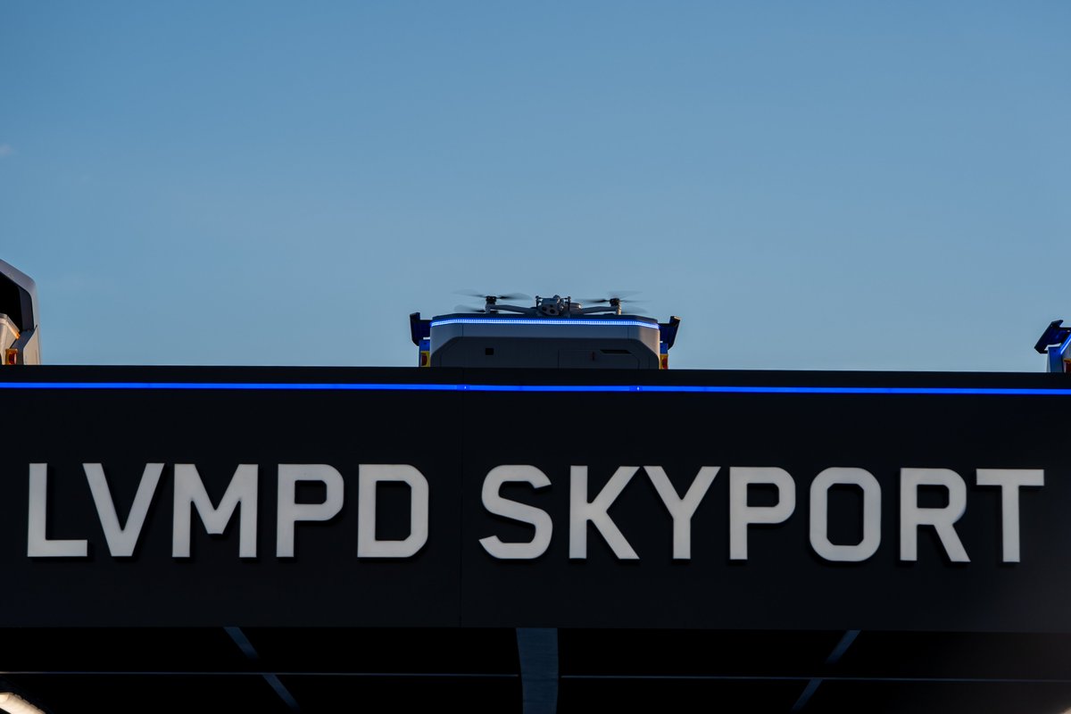 LVMPD's tweet image. UPDATE:

We recently unveiled our next step in our technological evolution. We wanted to share more about Project Blue Sky

We have entered Phase 3 of Project Blue Sky — expanding our drone program into a 24/7, county-wide aerial response system that supports police, fire, and…