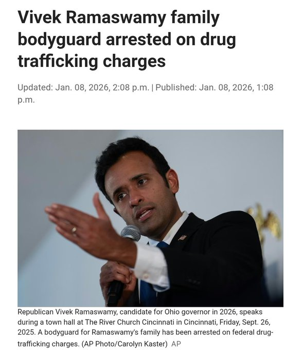 Oh Hell NO #VivekRamaswamy was selling fentanyl to kill whites, having his bodyguards run it around for him #Ohio