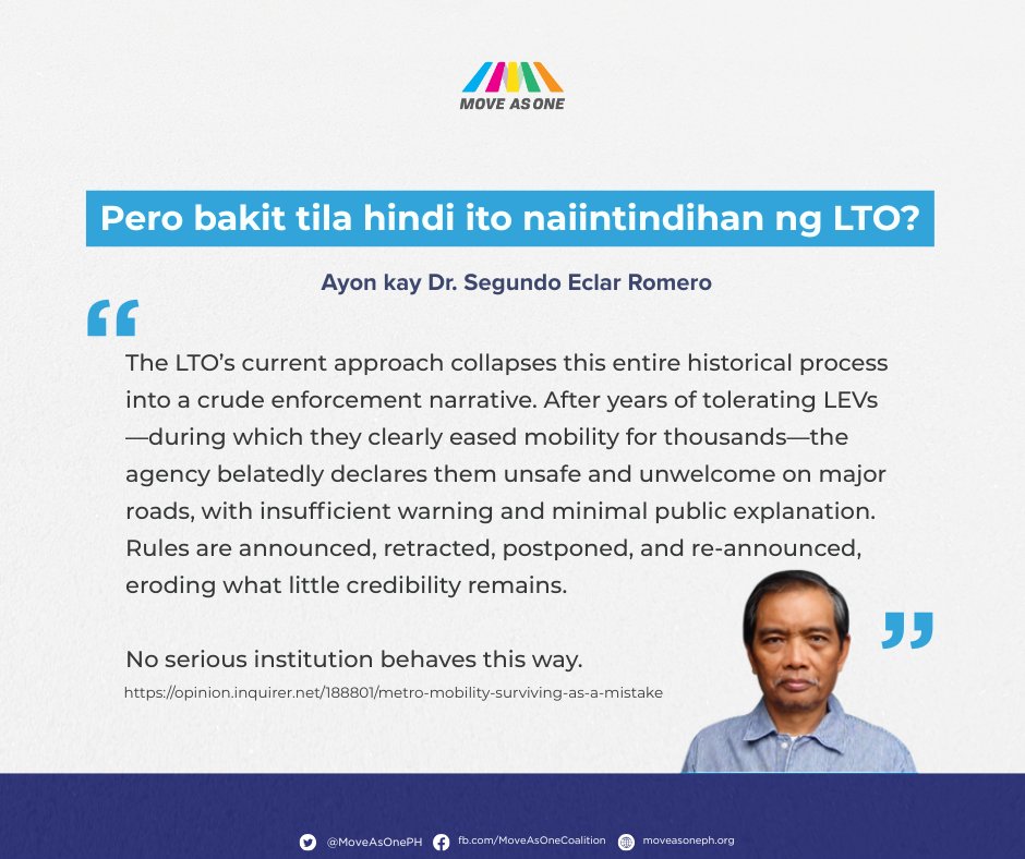 #AllWeNeedIsLEV!
Hindi luho ang LEVs—kailangan ito ng mga manggagawa, pamilya, at PWDs para sa abot-kaya at praktikal na galaw sa lungsod. Pero bakit minamadali ang e-bike/e-trike ban?
Ano ang panawagan ninyo sa LTO?