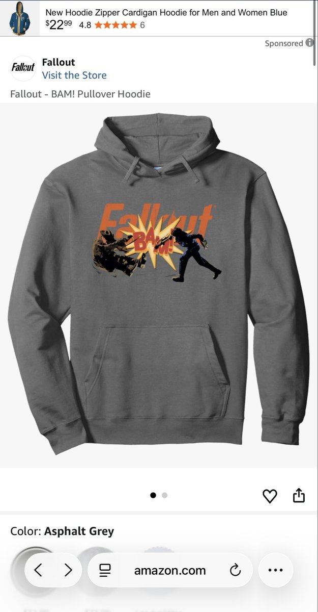_AdamHenry's tweet photo. The official fallout merch store on Amazon spoiled part of Fallout Season 2. In the trailer we saw Lucy punching someone with a power fist and then we saw another shot of the Ghoul falling out of a window. I guess now we know that Lucy was punching the Ghoul. #FalloutNewVegas https://t.co/RGfgtTruCX