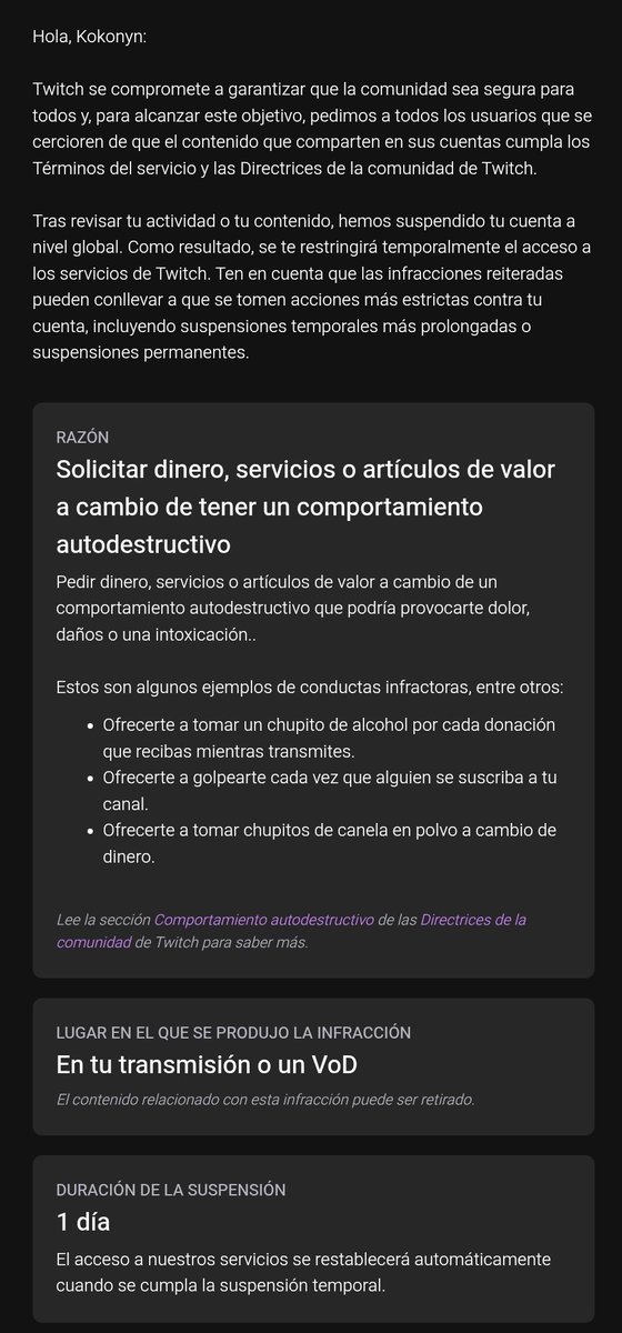 HOY JUEVES NO HAY DIRECTO, DESCANSA KOKO!
Voy a tomar un descanso hoy por mi voz y de paso les comento que me banearon en twitch, esto debido a los clips de las nalgadas que sacamos, ahora solo se podrán sacar clips por KICK
FELIZ NOCHE y los veo mañana UwU