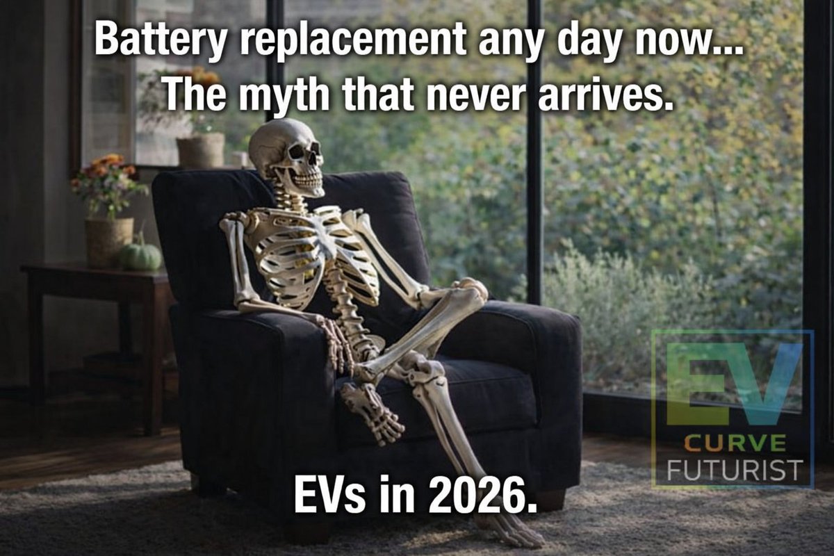 EVCurveFuturist's tweet image. The battery panic is a fossil-era story told to slow a phase change. What actually happens is cost curves fall, cycle life rises, residuals stabilise, and the secondary market strengthens. This isn’t a tech problem anymore — it’s an incumbency problem. #EV #BEV #Lithium #LFP