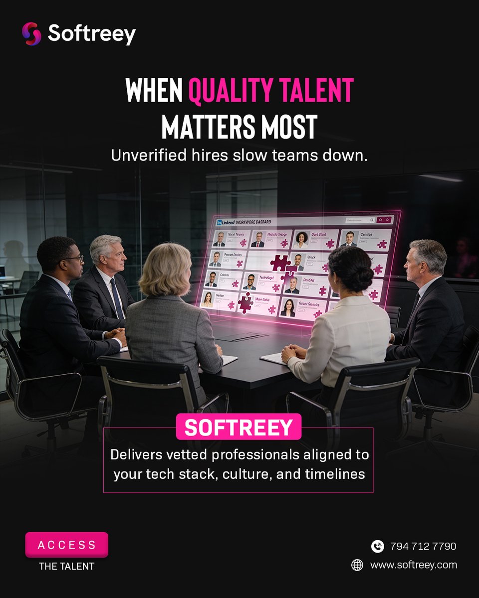 SofTreey's tweet photo. Softreey connects you with vetted professionals who fit your tech stack, align with your culture, and are ready to deliver—right on time.
Build smarter. Scale faster.
#Softreey #StaffAugmentation #EliteTalent #VettedProfessionals #TechHiring #ScaleYourTeam #HireSmart #Startup https://t.co/CBx3oigQt5