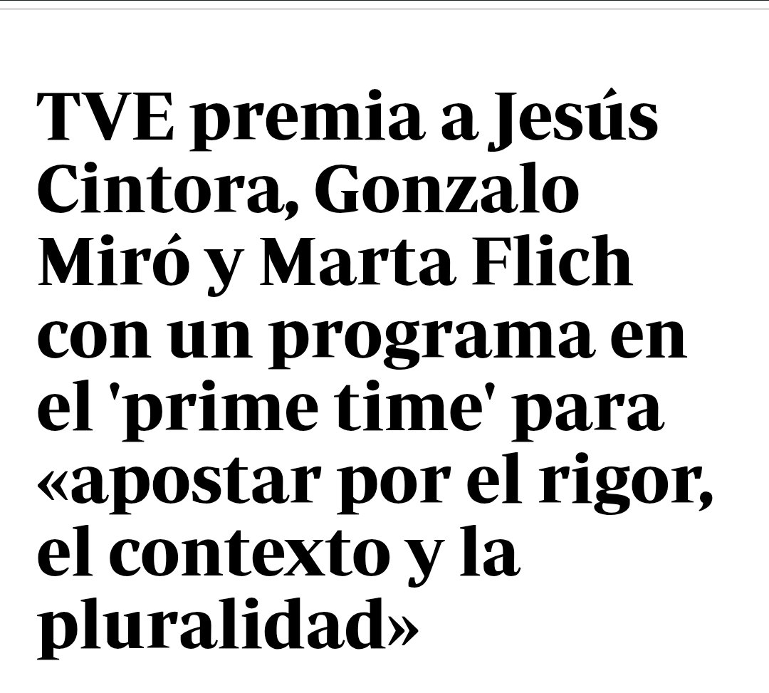 Cada día tengo más claro la inutilidad pública de RTVE. Cada día más claro que debe dejar de ser pública -financiada con nuestros impuestos- y pase a ser privada -que se financien ellos sus pagos por los servicios prestados- Eso sí, esta y todas las "públicas"