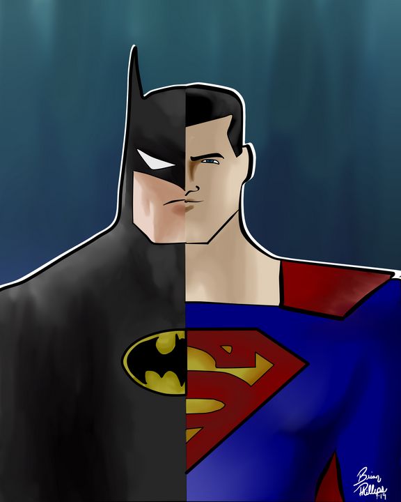 Copperhead2584's tweet photo. Art of the Day! "Batman Vs. Superman". Buy at: https://t.co/inqd4xDfvO https://t.co/CLw9JsQDO9