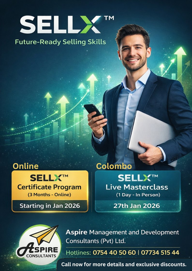 SELLX - Future-Ready Selling Skills.
tinyurl.com/4vys5avb
#lka #iContactLanka #SriLanka