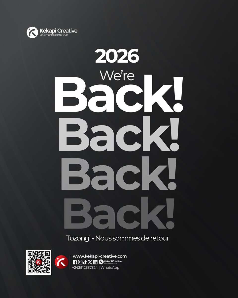 We are back in the game 🔥
Nous sommes de retour dans le game  🔥
Tozongi na game 🔥

Visitez notre site : kekapi-creative.com