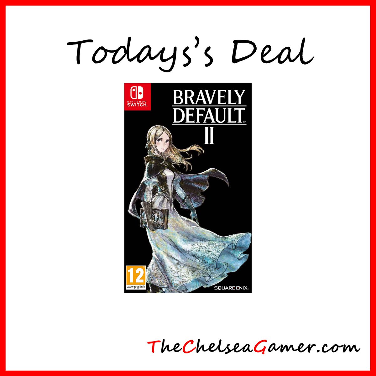 TheChelseaGamer's tweet photo. 🎮 Deal of the Day

Save 44% on Bravely Default II for Nintendo Switch — physical edition, today only.

A great opportunity to pick up a modern JRPG classic.
#NintendoSwitch #DealOfTheDay #TheChelseaGamer https://t.co/2wHLiyeHoc
