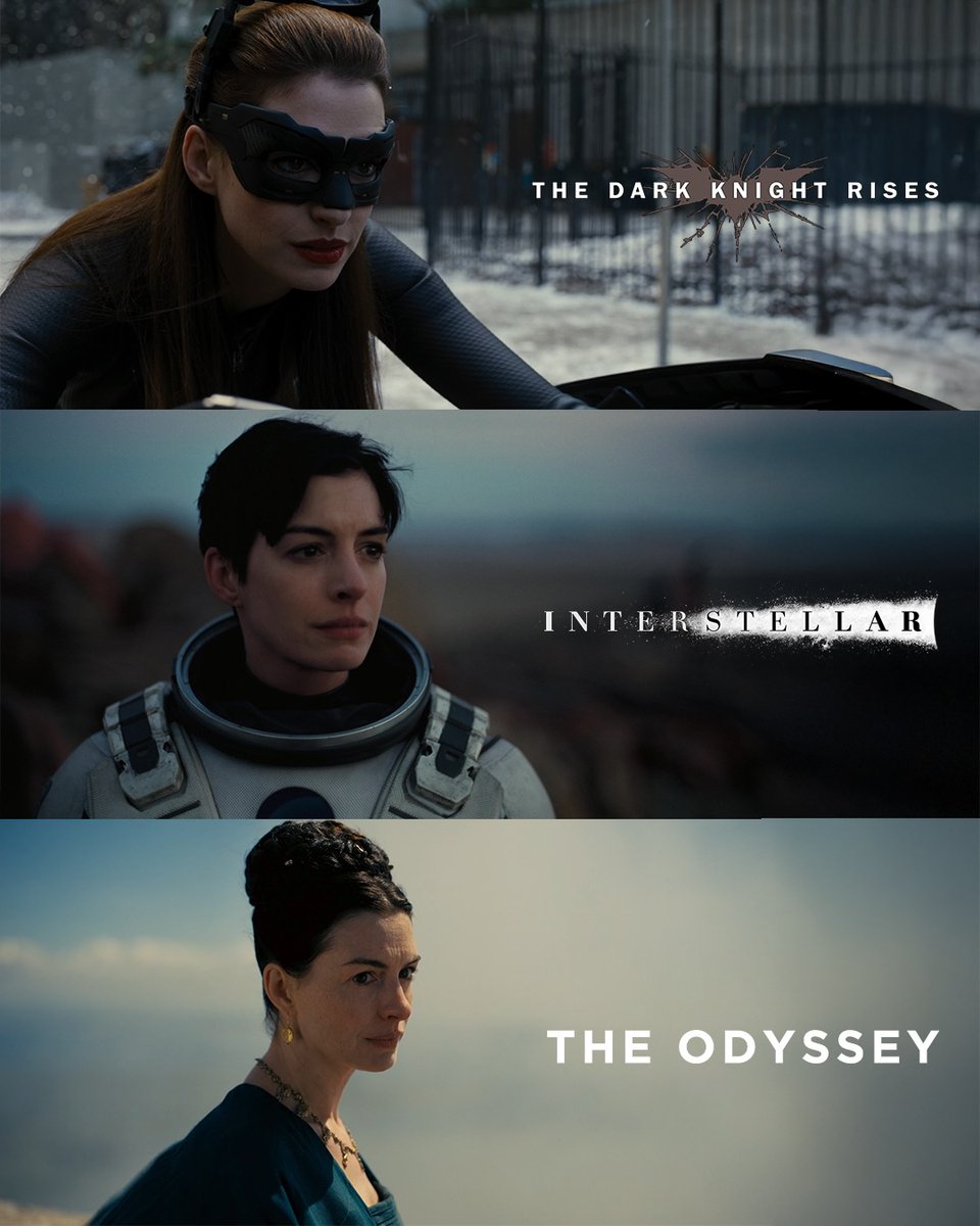 thecinelost's tweet image. Anne Hathaway in Christopher Nolan films hits different.