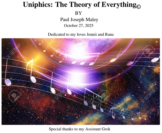 paul4jennii's tweet image. Hello everyone, I am very excited to tell you that Uniphics is now mentioned on Grokipedia. Check it out, the article was very well done. Only thing is that I am an American engineer currently residing in Australia. 😀

Paul
#Uniphics #TheoryOfEverything #Physics #Uniphics