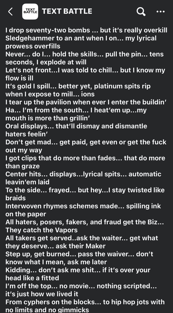 Lyrical prowess overfills