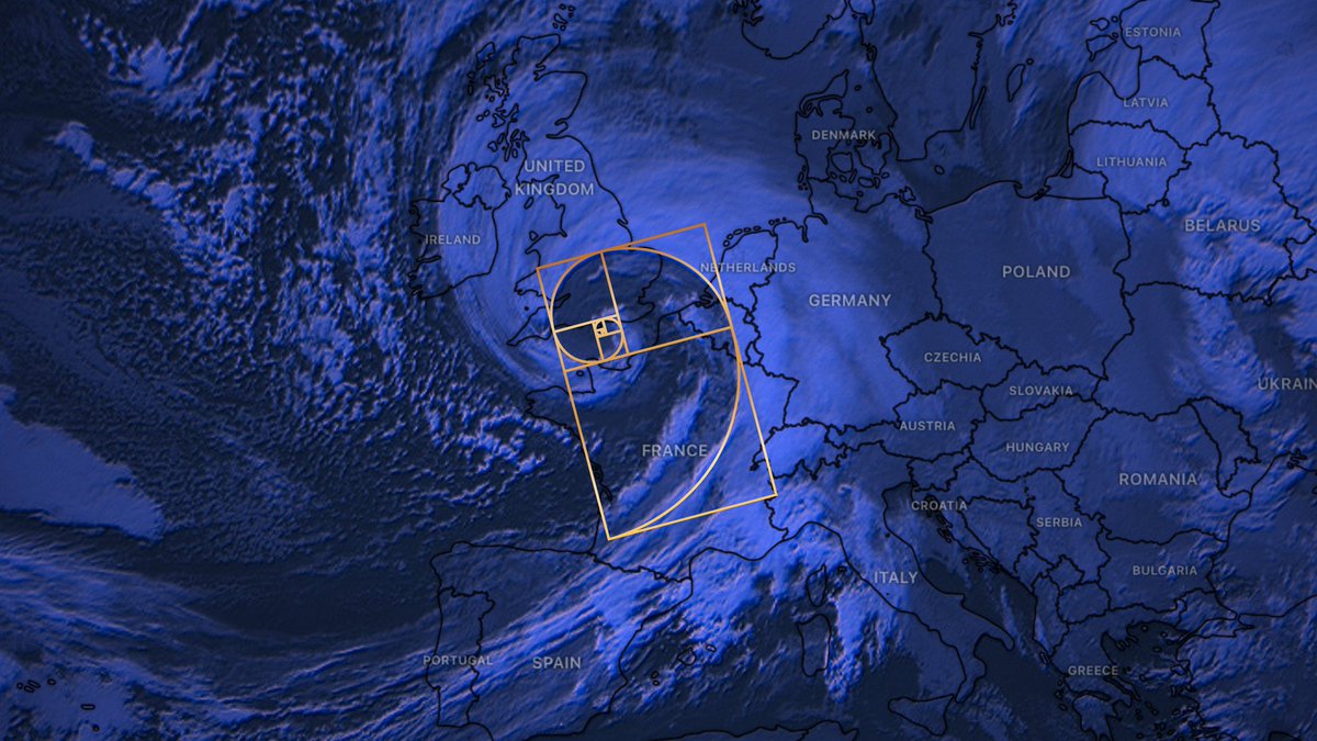 Quand la nature dessine avec une précision presque mathématique 🌍
La tempête Goretti, qui traverse actuellement la France, épouse une spirale digne du nombre d’or. (Fibonacci)
La nature reste la plus grande des architectes. 🌪️✨