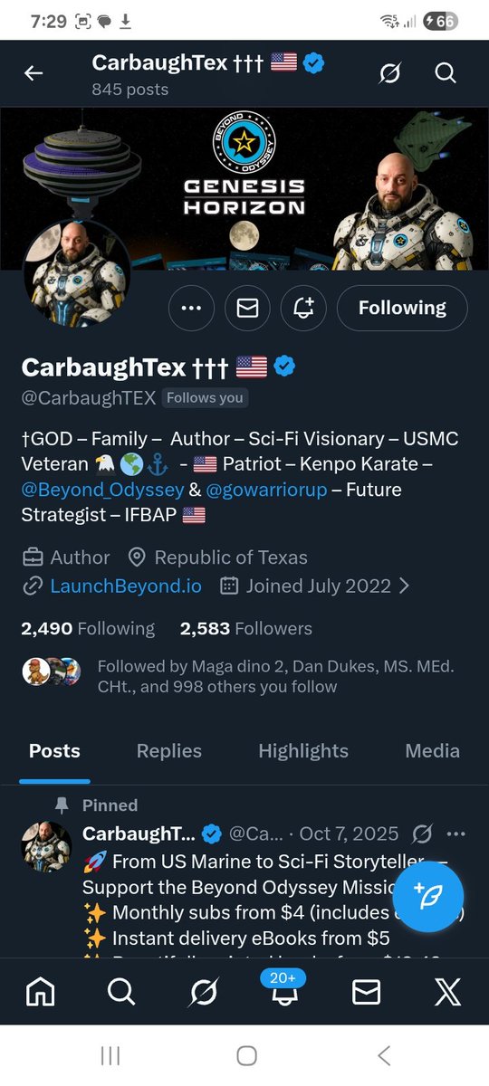 Can we support and find this USMC veteran some awesome new friends 
<a href="/CarbaughTEX/">CarbaughTex ††† 🇺🇲</a> 
F&amp;R
💪🫶💯🇺🇸