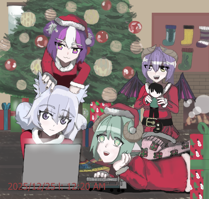 <a href="/ophis__/">Ophis</a> <a href="/kurisu_art71335/">Kurisu Art</a> <a href="/LettyneDraws29/">KASUTORU CO. (Art Contests Newspaper, comms open)</a> <a href="/AlethG28/">🦇Aleth 🌻🌱</a> @/Misteri066 saco una polaroid en el momento post-brindis navideño.