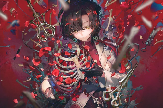 骸骨と踊る彼女。 『白銀の城』の記念イラストを描かせていただきました #白銀の城 #同一律テスト #SilverPalace 【PR】