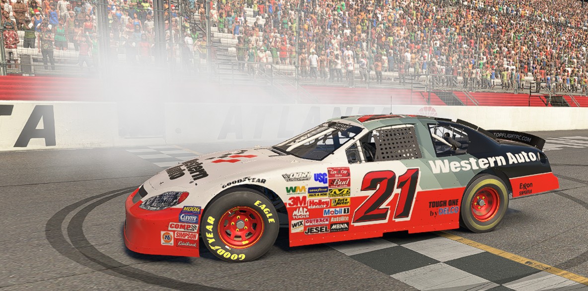 Old school was on the menu tonight at <a href="/EchoParkSpdwy/">EchoPark Speedway</a> (Atlanta) as we took our <a href="/NASCAR/">NASCAR</a> Gen 4s for a 100 laps of adrenaline.

Driver <a href="/20CBurke/">Cody Burke</a> (Cody Burke) takes the caution free win!

Congrats Cody!🏆🏁

Thank you Thomas Blevins for the Race Prizes!
🙏💰💰🏁🇺🇸💰💰🙏