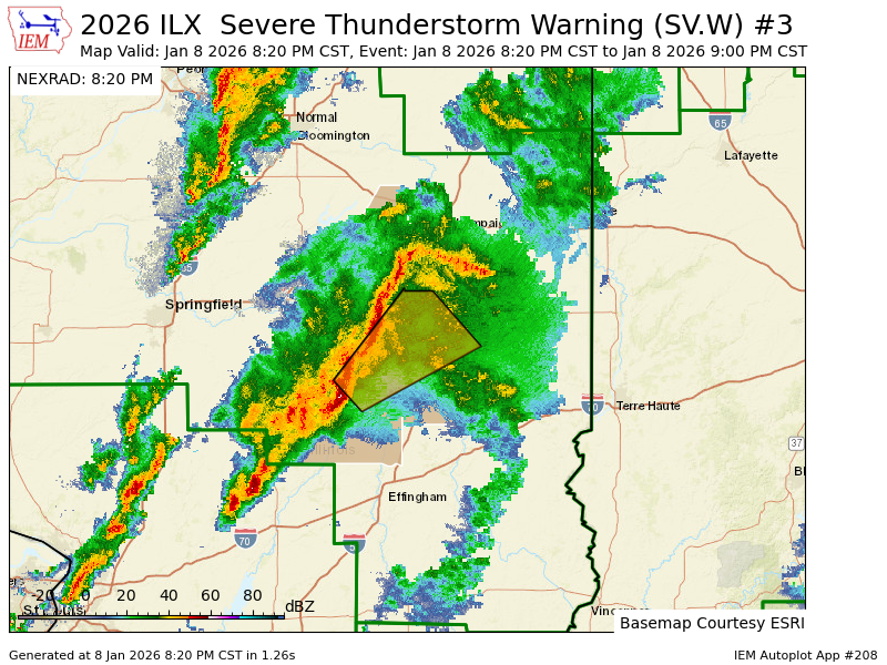 ILX issues Severe Thunderstorm Warning [tornado: POSSIBLE, wind: 60 MPH (RADAR INDICATED), hail: <.75 IN (RADAR INDICATED)] for Coles, Douglas, Moultrie, Piatt, Shelby [IL] till 9:00 PM CST mesonet.agron.iastate.edu/vtec/f/2026-O-…